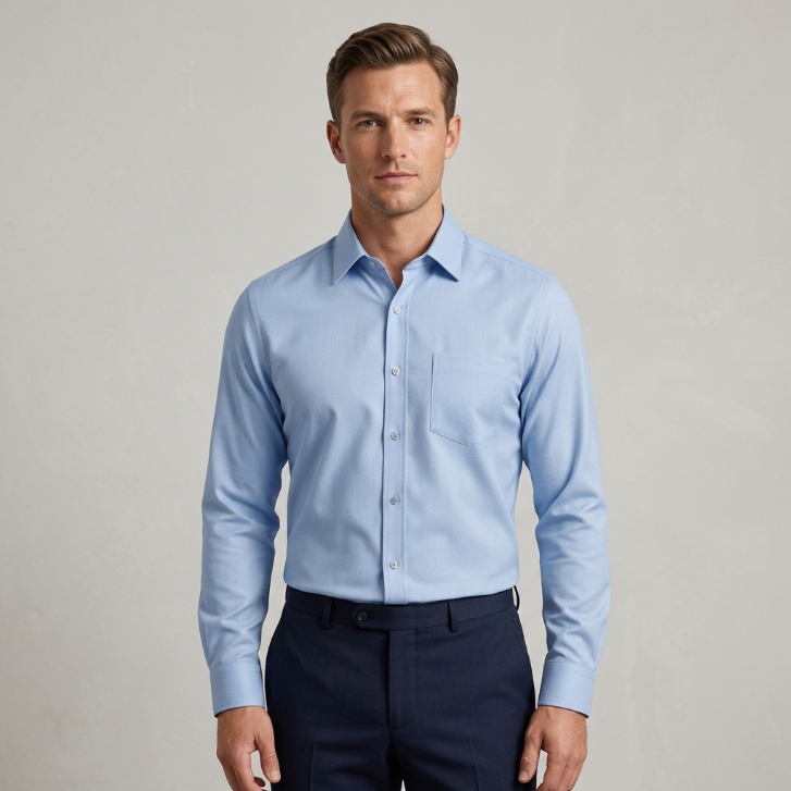 Five Four Button Down Long Sleeve Dress Shirt Light Blue