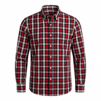 Five Four Red Black & White Plaid Long Sleeve Shirt - Red / Black / Size Large
