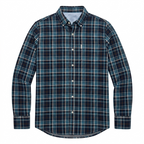 Five Four Navy Teal & Brown Plaid Long Sleeve Shirt - Navy / Teal / Brown / Size Large