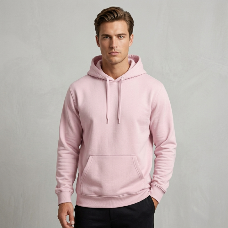 Pigment Dye Pullover Hoodie in Blush Pink