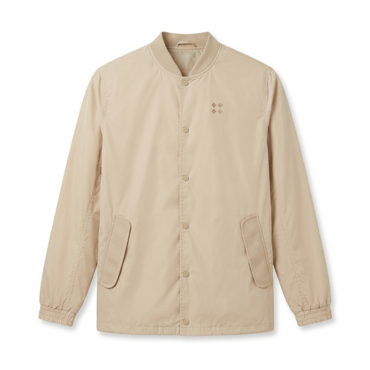 Grand AC Tan Beige Snap Button Lightweight Jacket