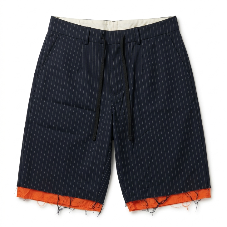 Five Four x Nick Wooster Pinstripe Raw-Hem Shorts