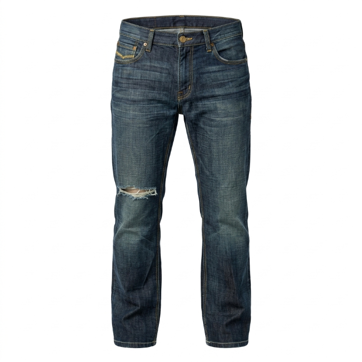 Five Four Men's Gold Distressed Dark Wash Jeans