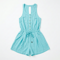 Tigerlily Button-Front Drawstring Romper