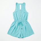 Tigerlily Button-Front Drawstring Romper