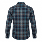 Five Four Navy Teal & Brown Plaid Long Sleeve Shirt - Navy / Teal / Brown / Size Large