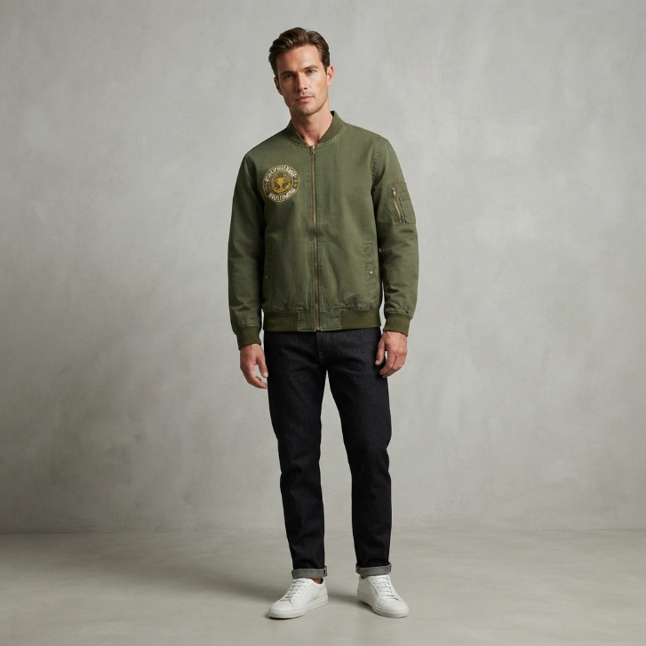 Five Four x Diet Starts Monday Olive Graphic Bomber Jacket