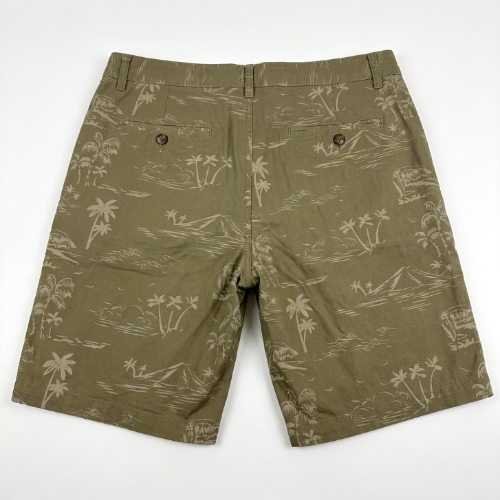 Five Four Saral Olive Tropical Print Shorts