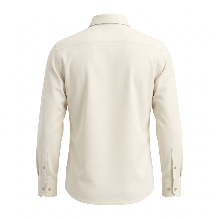Five Four Solid Off-White Long Sleeve Shirt - Off-White / Size Large