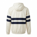 Opening Ceremony Cream Navy Striped Quarter-Zip Hoodie