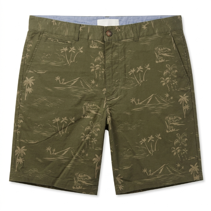 Five Four Olive Palm Print Shorts