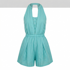 Tigerlily Button-Front Drawstring Romper