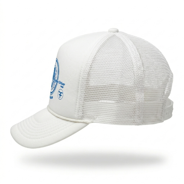 Five Four Engine Driver White Trucker Cap