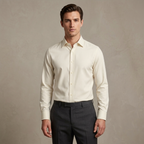 Five Four Solid Off-White Long Sleeve Shirt - Off-White / Size Large
