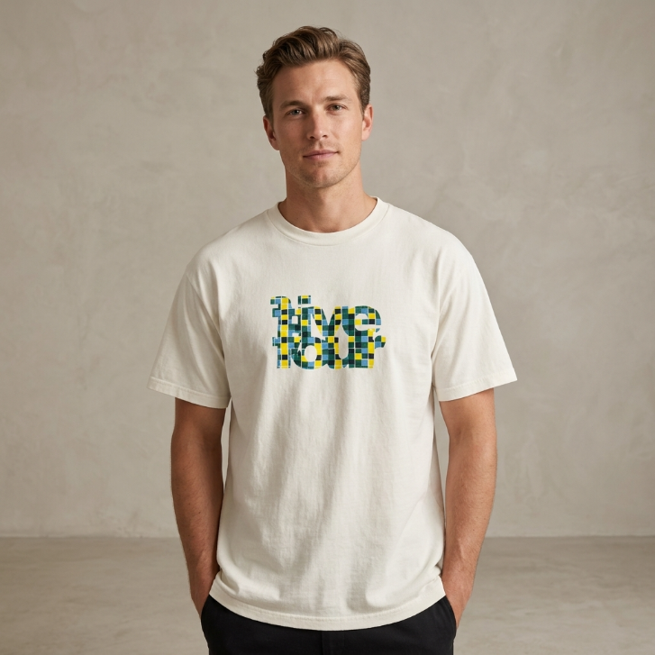 Five Four Mosaic Pixel Logo Graphic T-Shirt White