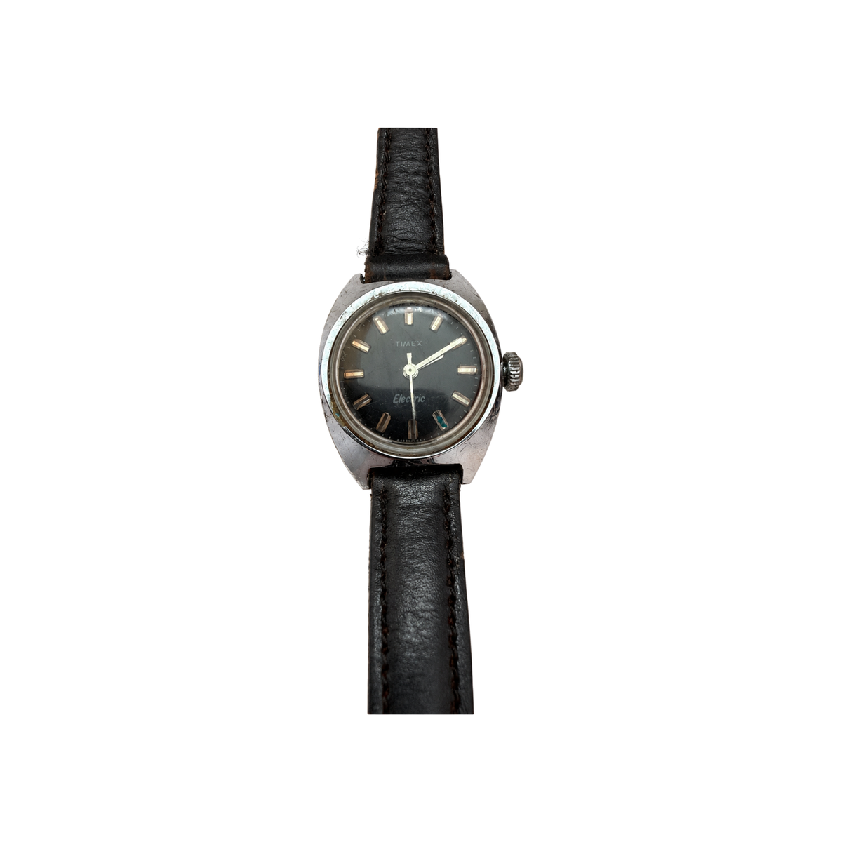 Vintage Timex Electric Black Dial Cushion Watch - Requires a Battery