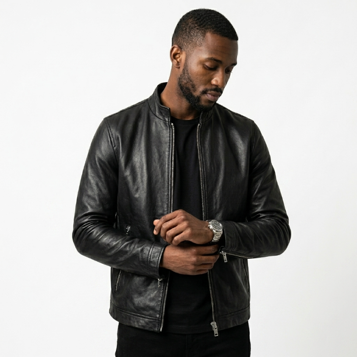 Theory Leather Moto Jacket - Black