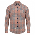 Five Four Orange & Navy Check Button-Down Long Sleeve Shirt - Orange / Navy / Size Large