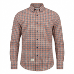 Five Four Orange & Navy Check Button-Down Long Sleeve Shirt - Orange / Navy / Size Large