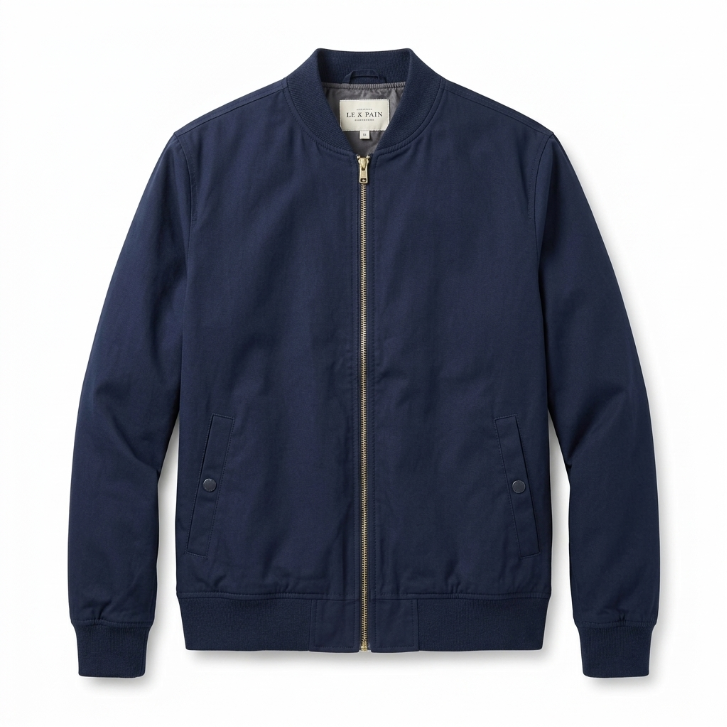 Five Four Navy Blue Zip-Up Bomber Jacket