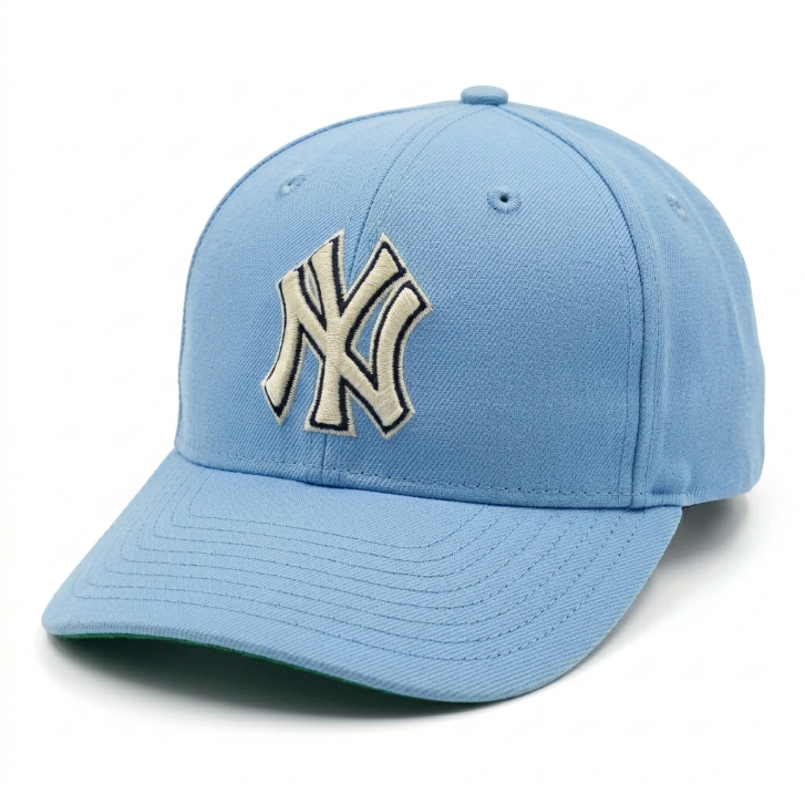 NY Yankees Light Blue Fitted Cap