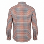 Five Four Orange & Navy Check Button-Down Long Sleeve Shirt - Orange / Navy / Size Large