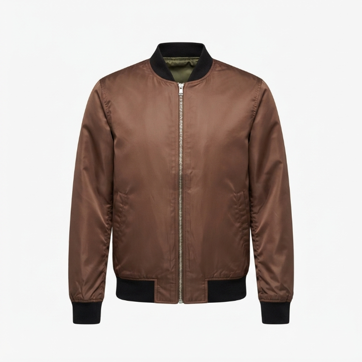 Five Four Brown Zip-Up Bomber Jacket