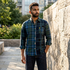 Five Four x Mark McNairy Blackwatch Plaid Orange Stripe Shirt