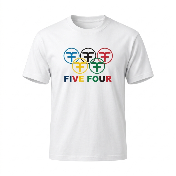 Five Four Olympic Rings Logo Graphic T-Shirt White
