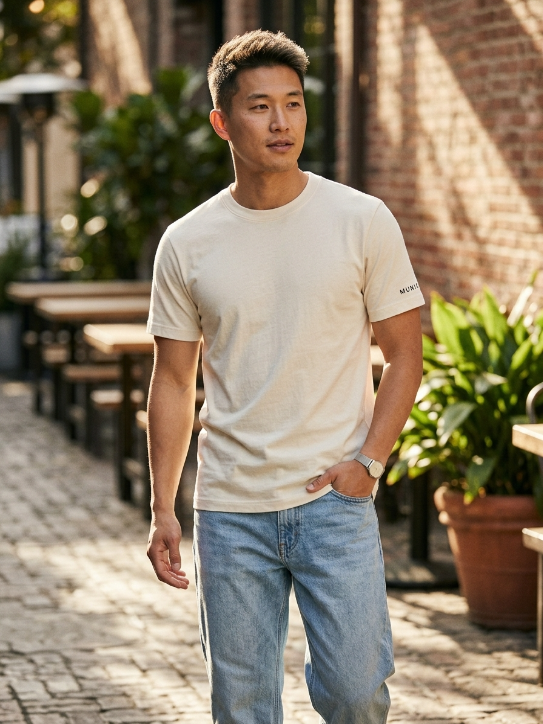 Municipal Sport Cream Crewneck Tee