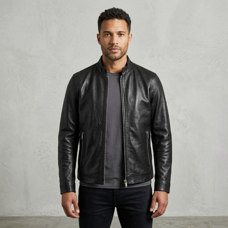 Theory Leather Moto Jacket - Black