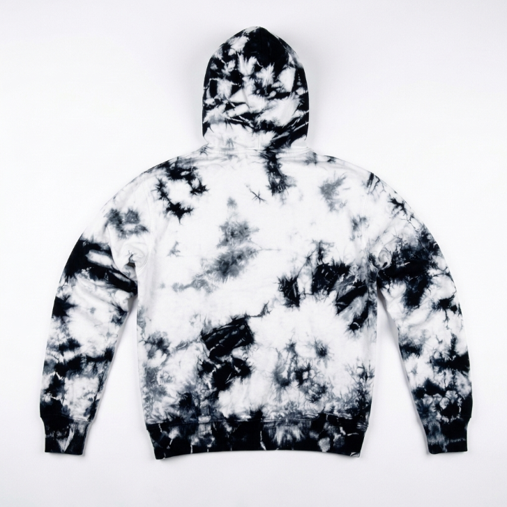 Xcarla Tie-Dye Pullover Hoodie - Black & White