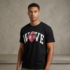 Wave Club Broken Heart Graphic T-Shirt Black