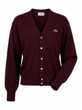 Vintage Izod Lacoste Burgundy Orlon Acrylic Button Sweater
