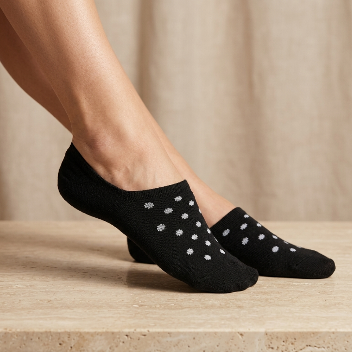 HOT FEET 8 Pack No Show Socks for Women, Thin Low Cut Ankle Socks - Size 4-10 (Black/White)