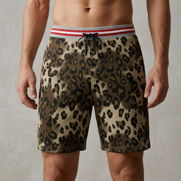Five Four x Nick Wooster Leopard Print Sweat Shorts