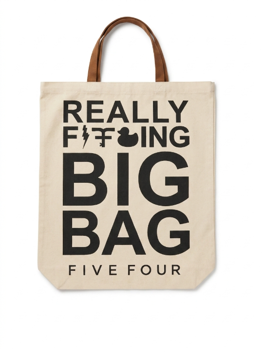 Five Four x Mark McNairy Canvas Slogan Tote Bag Natural