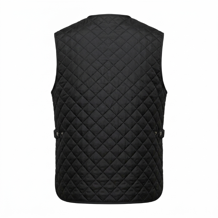 ZARA MAN Quilted Utility Vest Black