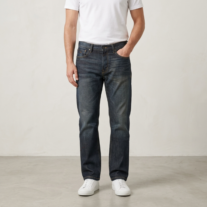 Five Four Magellan Heavy Faded Dark Wash Straight Leg Jeans