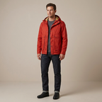 ZARA MAN Hooded Utility Field Jacket Red