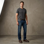 Five Four Distressed Medium Wash Straight Leg Denim Jeans
