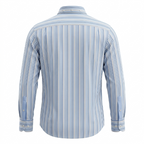 Five Four Vertical Striped Long Sleeve Button Down Shirt - Blue / Large