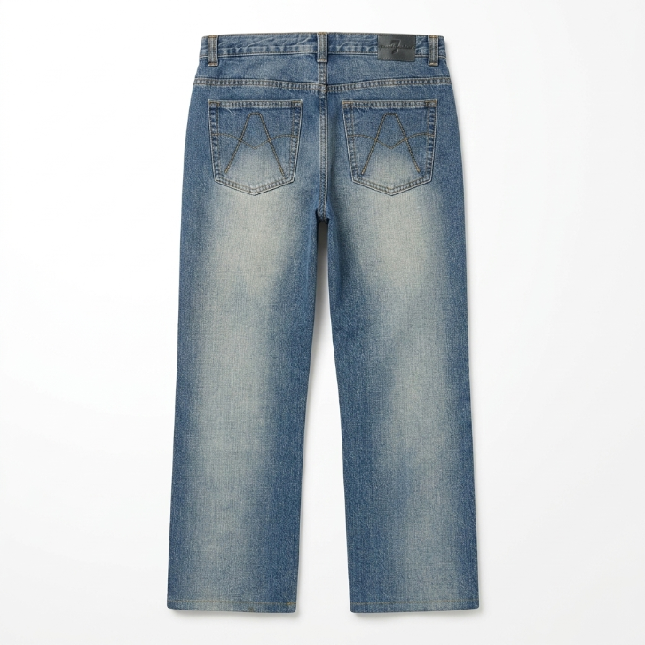 Anoname Faded Light Wash Straight Leg Jeans