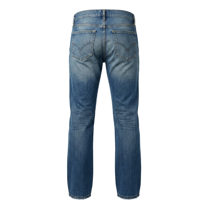 Five Four Faded Medium Wash Distressed Straight Leg Jeans