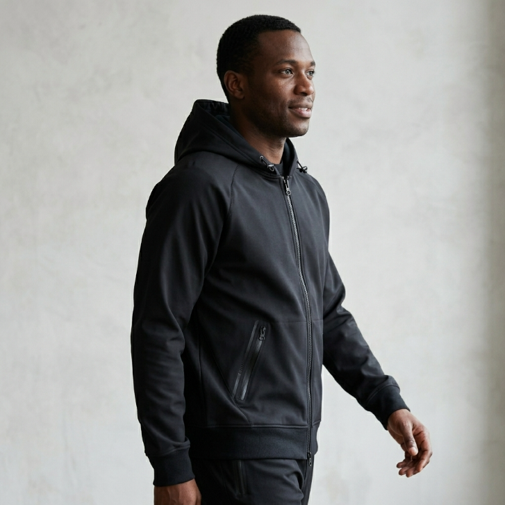 KITH Softshell Zip-Up Hooded Jacket - Black