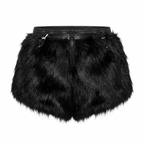 Genuine Fur Wrap Skirt in Black