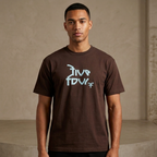 Five Four Abstract Logo Graphic T-Shirt Brown