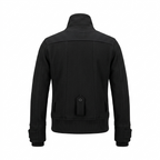 Five Four  Black Wool Blend Ribbed Trim Peacoat Jacket