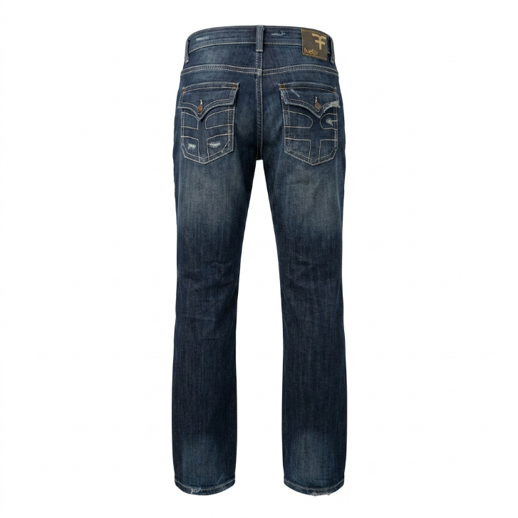 Five Four Distressed Faded Medium Wash Straight Leg Jeans