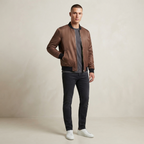 Five Four Brown Zip-Up Bomber Jacket